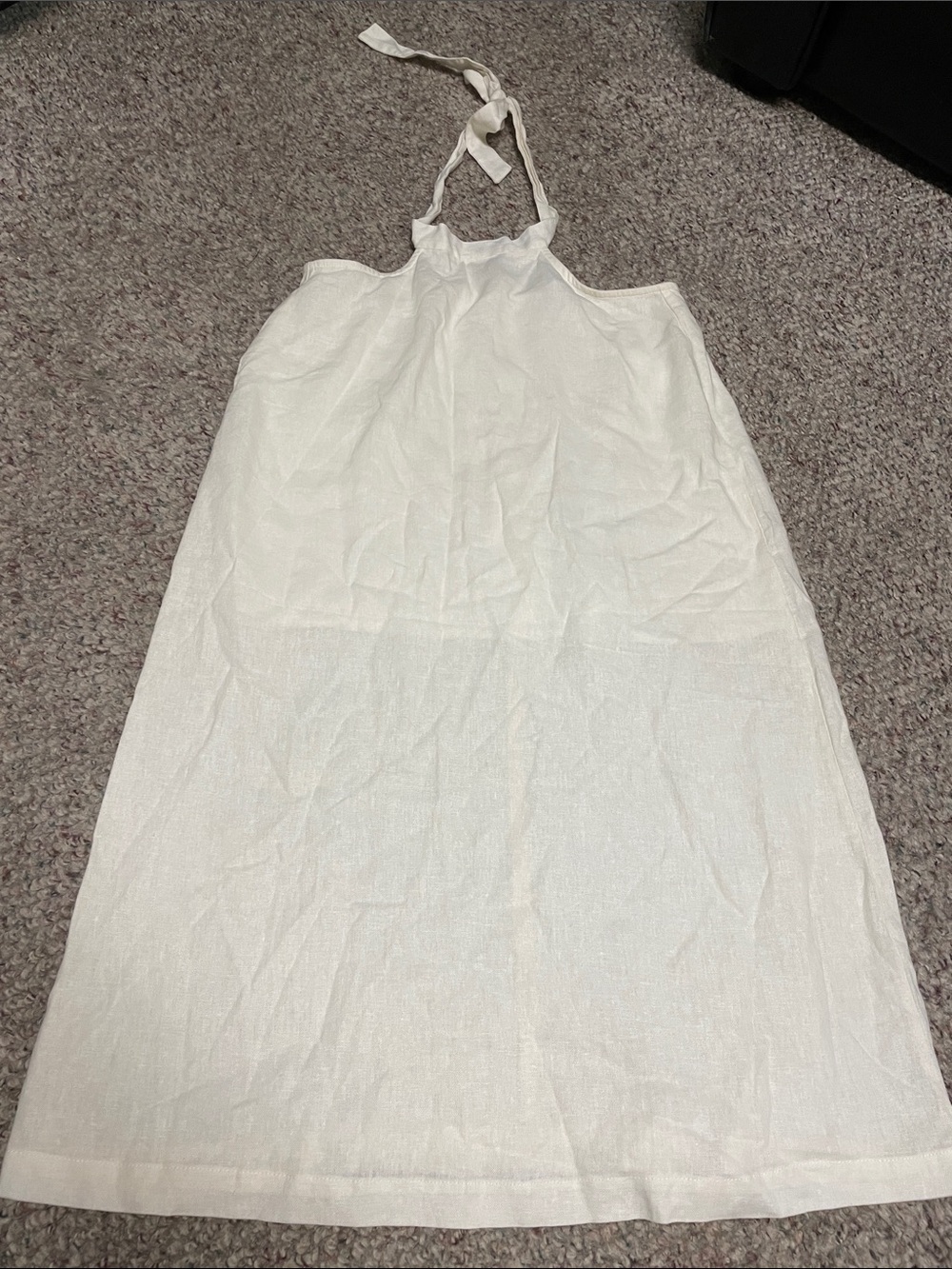 We wore what linen cream Halter tie neck Dress